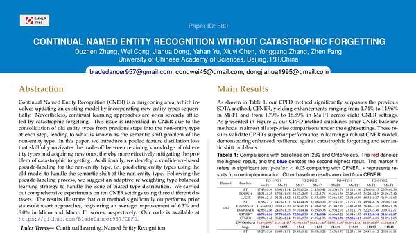 Continual Named Entity Recognition without Catastrophic Forgetting | VIDEO