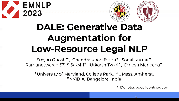 DALE: Generative Data Augmentation for Low-Resource Legal NLP