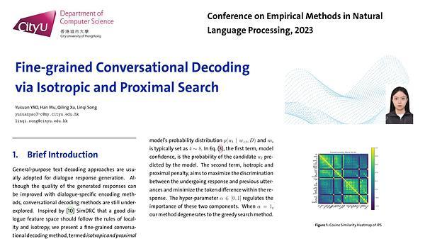 Fine-grained Conversational Decoding via Isotropic and Proximal Search | VIDEO