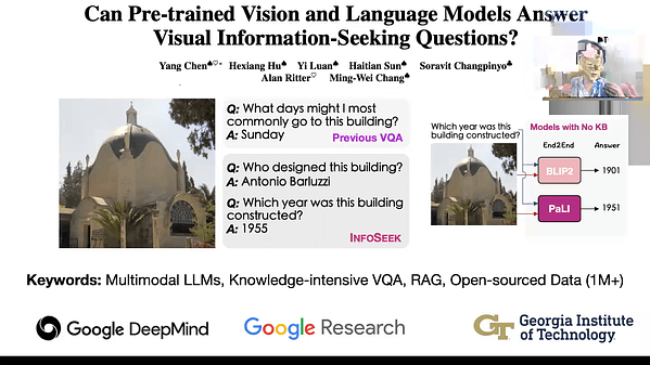 Can Pre-trained Vision and Language Models Answer Visual Information-Seeking Questions? | VIDEO