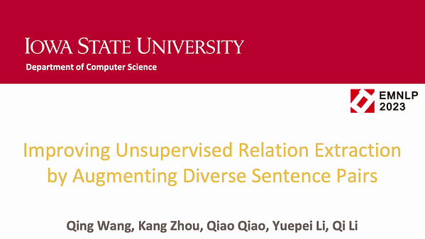 Improving Unsupervised Relation Extraction by Augmenting Diverse Sentence Pairs