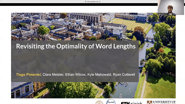 Revisiting the Optimality of Word Lengths | VIDEO