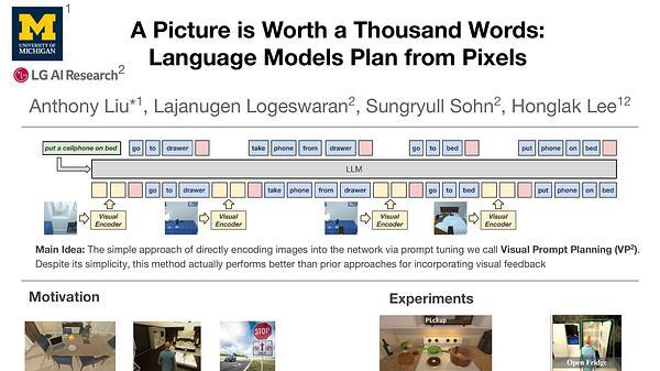 A Picture is Worth a Thousand Words: Language Models Plan from Pixels | VIDEO