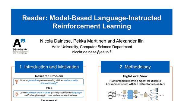 Reader: Model-based language-instructed reinforcement learning | VIDEO