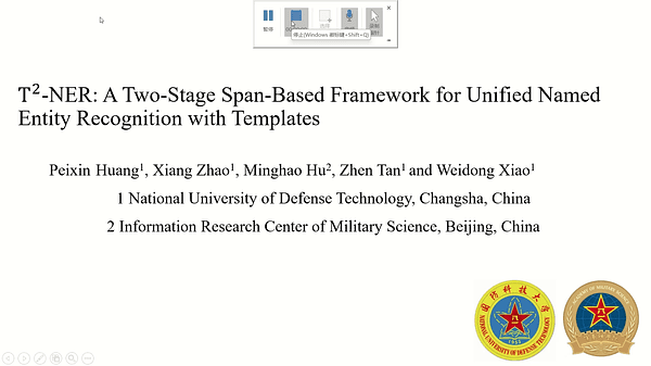 T2-NER: A Two-Stage Span-based Framework For Unified Named Entity Recognition with Templates | VIDEO