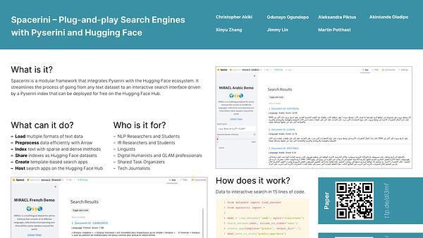 Spacerini: Plug-and-play Search Engines with Pyserini and Hugging Face | VIDEO