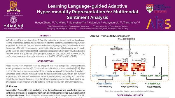 Learning Language-guided Adaptive Hyper-modality Representation for Multimodal Sentiment Analysis | VIDEO