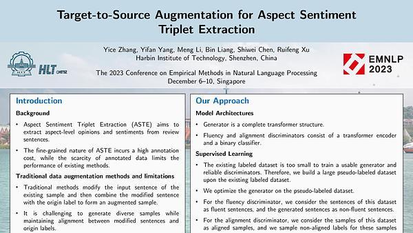 Target-to-Source Augmentation for Aspect Sentiment Triplet Extraction