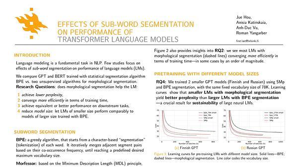 Effects of sub-word segmentation on performance of transformer language models | VIDEO