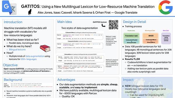 GATITOS: Using a New Multilingual Lexicon for Low-resource Machine Translation | VIDEO