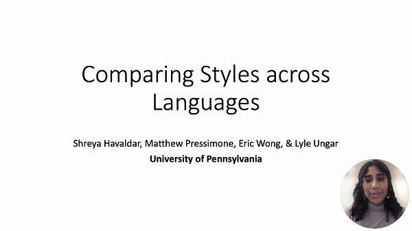 Comparing Styles across Languages