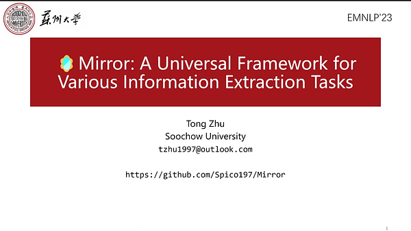 Mirror: A Universal Framework for Various Information Extraction Tasks