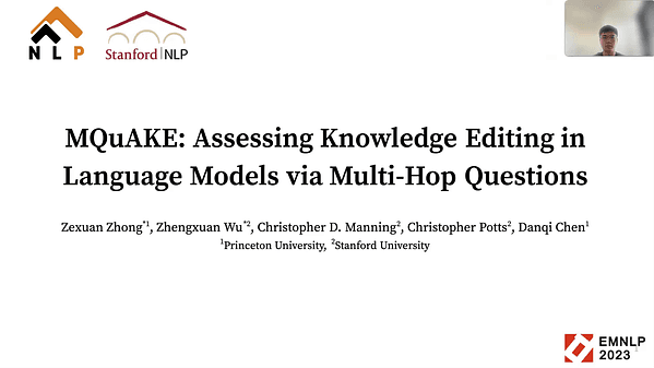 MQuAKE: Assessing Knowledge Editing in Language Models via Multi-Hop Questions