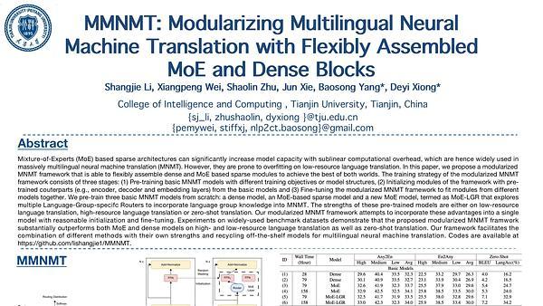 MMNMT: Modularizing Multilingual Neural Machine Translation with Flexibly Assembled MoE and Dense Blocks