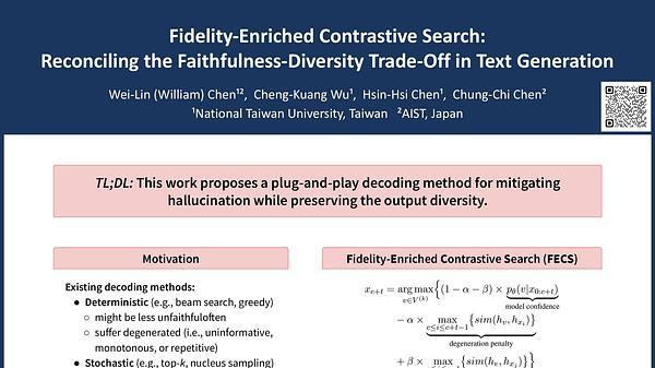 Fidelity-Enriched Contrastive Search: Reconciling the Faithfulness-Diversity Trade-Off in Text Generation