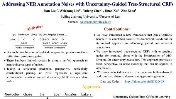 Addressing NER Annotation Noises with Uncertainty-Guided Tree-Structured CRFs | VIDEO