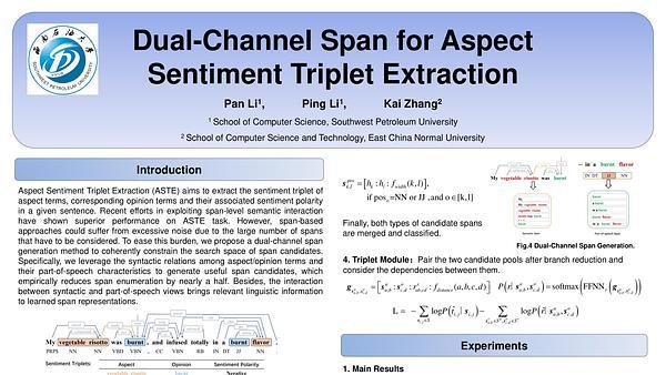 Dual-Channel Span for Aspect Sentiment Triplet Extraction