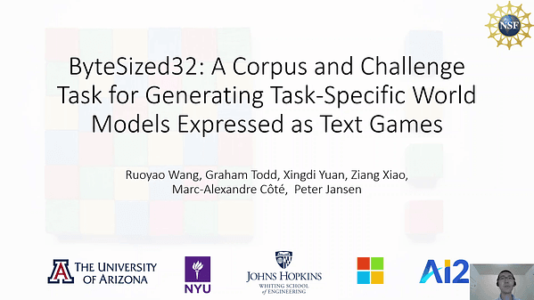 ByteSized32: A Corpus and Challenge Task for Generating Task-Specific World Models Expressed as Text Games