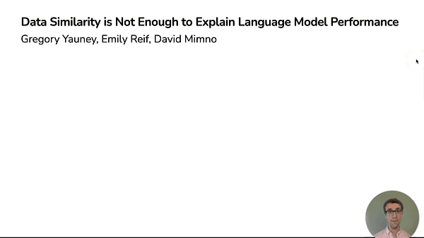 Data Similarity is Not Enough to Explain Language Model Performance | VIDEO