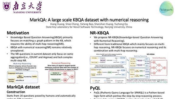 MarkQA: A large scale KBQA dataset with numerical reasoning