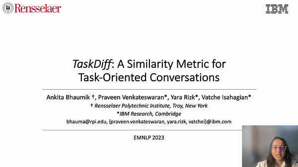 TaskDiff: A Similarity Metric for Task-Oriented Conversations | VIDEO