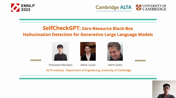 SelfCheckGPT: Zero-Resource Black-Box Hallucination Detection for Generative Large Language Models