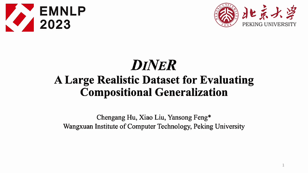 DiNeR: A Large Realistic Dataset for Evaluating Compositional Generalization