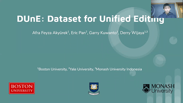 DUnE: Dataset for Unified Editing | VIDEO