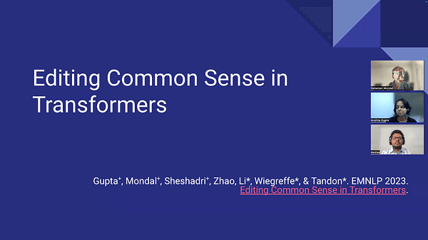 Editing Common Sense in Transformers | VIDEO