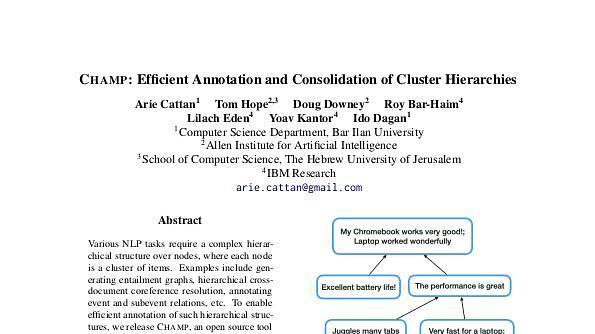 CHAMP: Efficient Annotation and Consolidation of Cluster Hierarchies