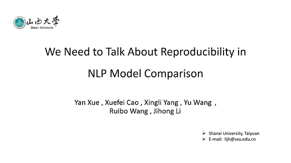 We Need to Talk About Reproducibility in NLP Model Comparison | VIDEO