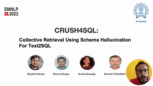 CRUSH4SQL: Collective Retrieval Using Schema Hallucination For Text2SQL