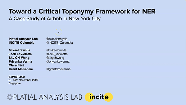 Toward a Critical Toponymy Framework for Named Entity Recognition: A Case Study of Airbnb in New York City