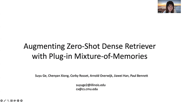 Augmenting Zero-Shot Dense Retrievers with Plug-in Mixture-of-Memories | VIDEO