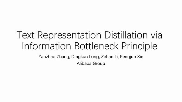 Text Representation Distillation via Information Bottleneck Principle