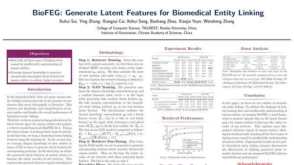 BioFEG: Generate Latent Features for Biomedical Entity Linking | VIDEO