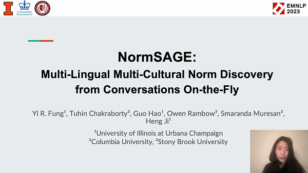 NORMSAGE: Multi-Lingual Multi-Cultural Norm Discovery from Conversations On-the-Fly | VIDEO