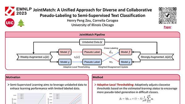 JointMatch: A Unified Approach for Diverse and Collaborative Pseudo-Labeling to Semi-Supervised Text Classification