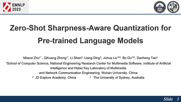 Zero-shot Sharpness-Aware Quantization for Pre-trained Language Models