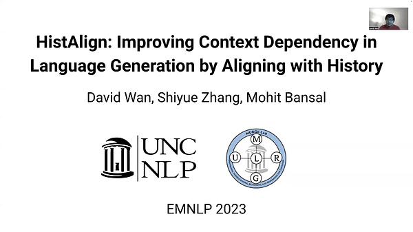 HistAlign: Improving Context Dependency in Language Generation by Aligning with History