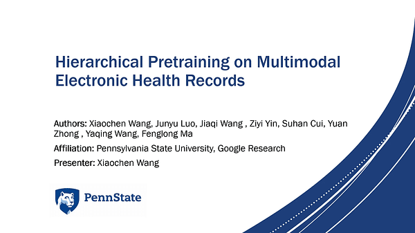 Hierarchical Pretraining on Multimodal Electronic Health Records