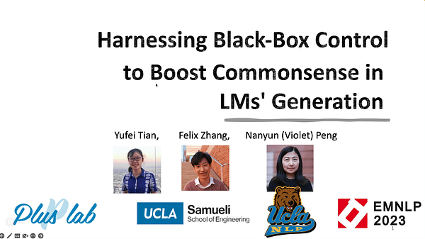 Harnessing Black-Box Control to Boost Commonsense in LM’s Generation | VIDEO