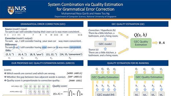 System Combination via Quality Estimation for Grammatical Error Correction