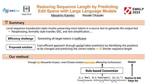 Reducing Sequence Length by Predicting Edit Spans with Large Language Models