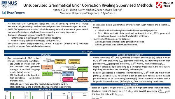 Unsupervised Grammatical Error Correction Rivaling Supervised Methods