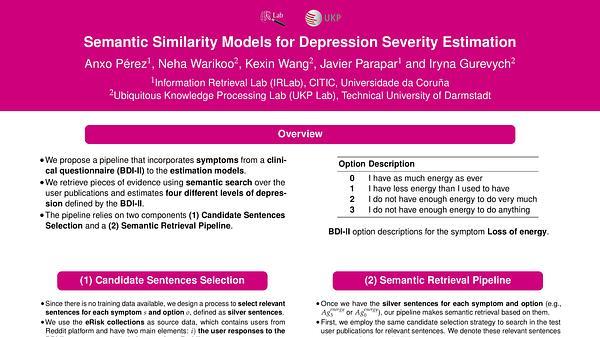 Semantic Similarity Models for Depression Severity Estimation | VIDEO