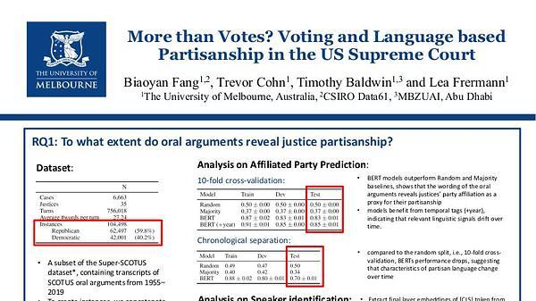 More than Votes? Voting and Language based Partisanship in the US Supreme Court