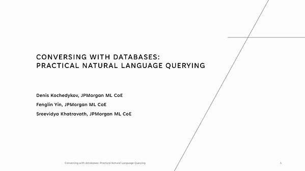 Conversing with databases: Practical Natural Language Querying