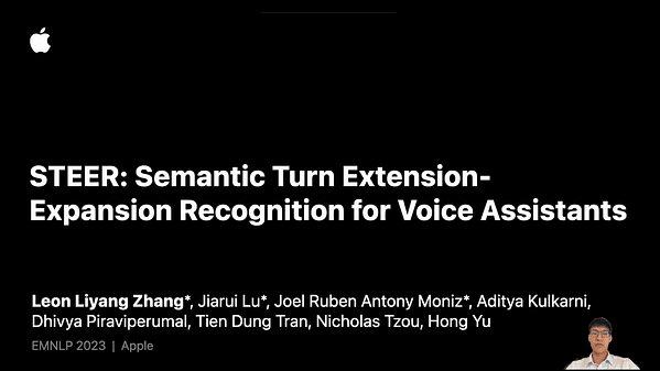 STEER: Semantic Turn Extension-Expansion Recognition for Voice Assistants | VIDEO