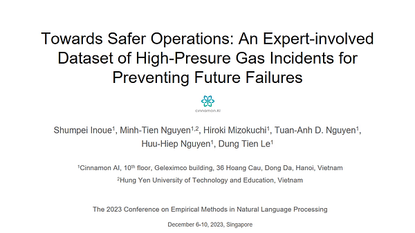 Towards Safer Operations: An Expert-involved Dataset of High-Pressure Gas Incidents for Preventing Future Failures | VIDEO